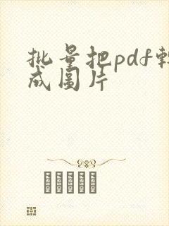 批量把pdf转成图片