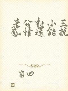 老公对小三动真感情还能挽回吗