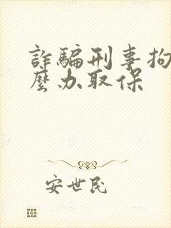 诈骗刑事拘留怎么办取保
