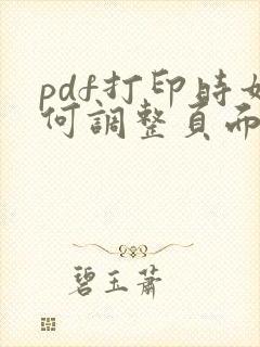 pdf打印时如何调整页面大小