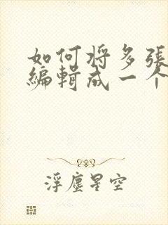 如何将多张图片编辑成一个pdf文件