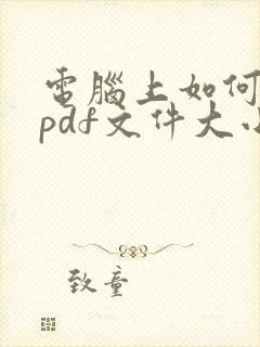 电脑上如何压缩pdf文件大小