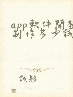 app软件开发制作多少钱