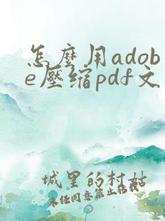 怎么用adobe压缩pdf文件大小
