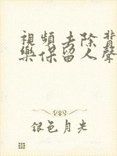 视频去除背景音乐保留人声怎么弄