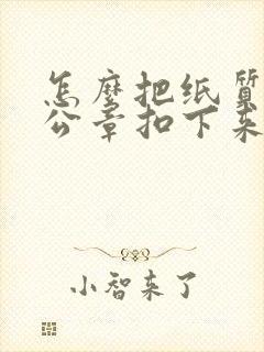 怎么把纸质版的公章扣下来弄到电子版
