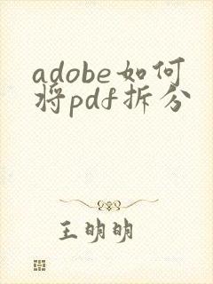 adobe如何将pdf拆分