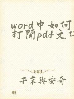 word中如何打开pdf文件