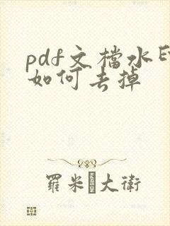 pdf文档水印如何去掉