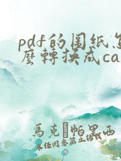 pdf的图纸怎么转换成cad