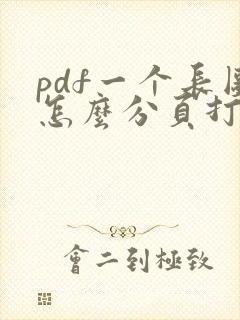 pdf一个长图怎么分页打印