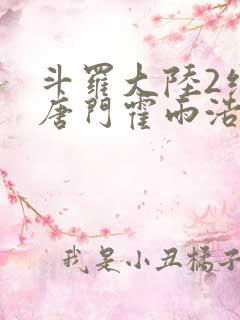 斗罗大陆2绝世唐门霍雨浩