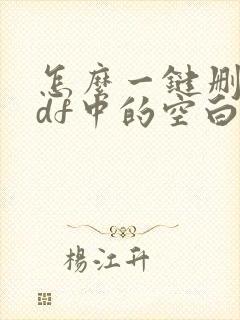 怎么一键删除pdf中的空白页
