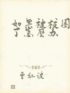 如果被校园霸凌了怎么办