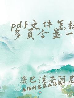 pdf文件怎样多页合并一页打印