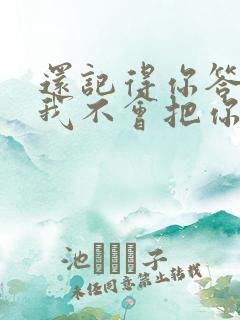 还记得你答应过我不会把你找不见