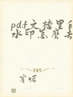 pdf文档里的水印怎么去掉