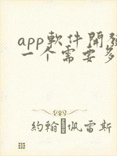 app软件开发一个需要多少价格