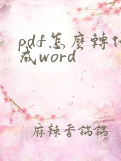 pdf怎么转化成word