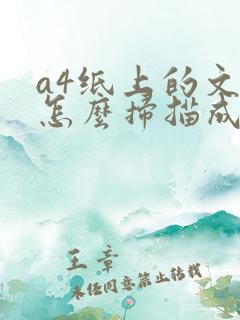 a4纸上的文字怎么扫描成电子版