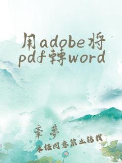 用adobe将pdf转word