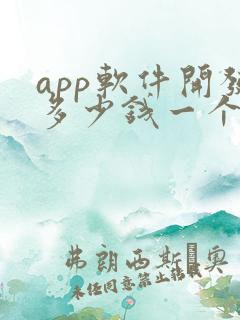 app软件开发多少钱一个