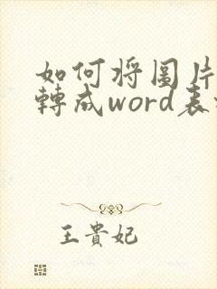 如何将图片表格转成word表格
