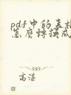 pdf中的表格怎么转换成word