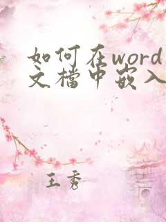 如何在word文档中嵌入pdf文件