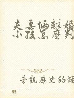 夫妻俩离婚两个小孩怎么判