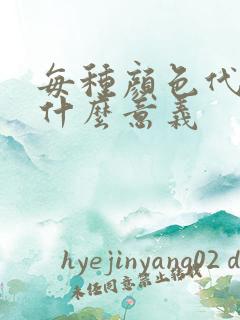 每种颜色代表着什么意义