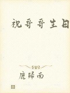 祝哥哥生日语