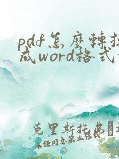 pdf怎么转换成word格式乱怎么办