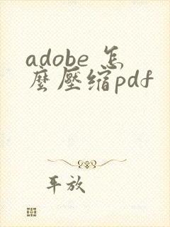 adobe 怎么压缩pdf