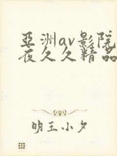 亚洲av影院午夜久久精品