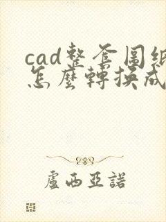 cad整套图纸怎么转换成pdf格式