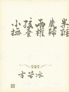 小孩两岁半离婚抚养权归谁
