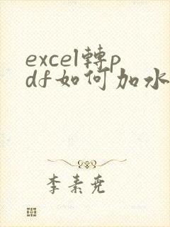 excel转pdf如何加水印