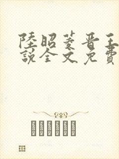 陆昭菱晋王的小说全文免费阅读最新章节