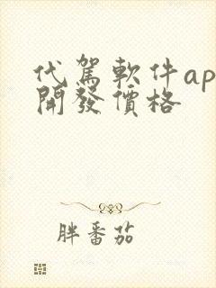 代驾软件app开发价格