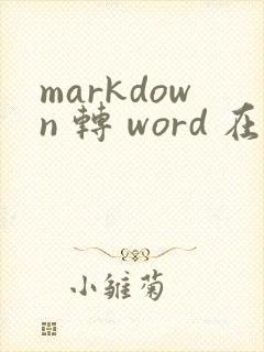 markdown 转 word 在线