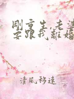 刚重生,老婆就要跟我离婚阅读全集