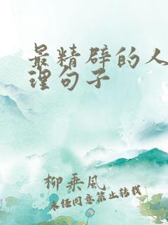 最精辟的人生哲理句子