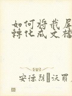 如何将截屏文字转化成文档