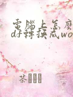 电脑上怎么把pdf转换成word