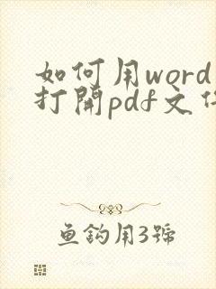 如何用word打开pdf文件
