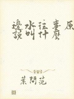边水往事原著小说叫什么
