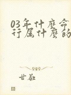 03年什么命五行属什么的