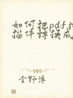 如何把pdf扫描件转换成word文档