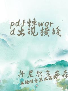 pdf转word出现横线